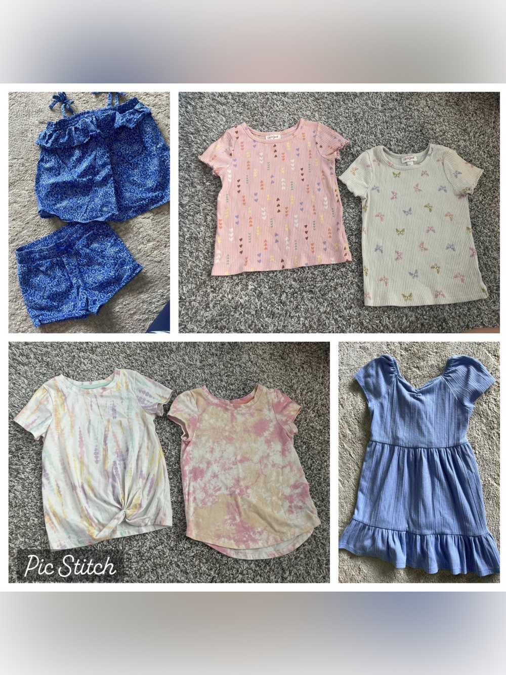Girls 3T Cat & Jack Bundle Mix & Match Pastel Tops & Blue Dress Set